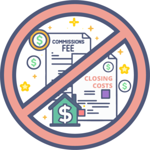 A graphic asset featuring a house and dollar sign, suggesting financial aspects of home selling.