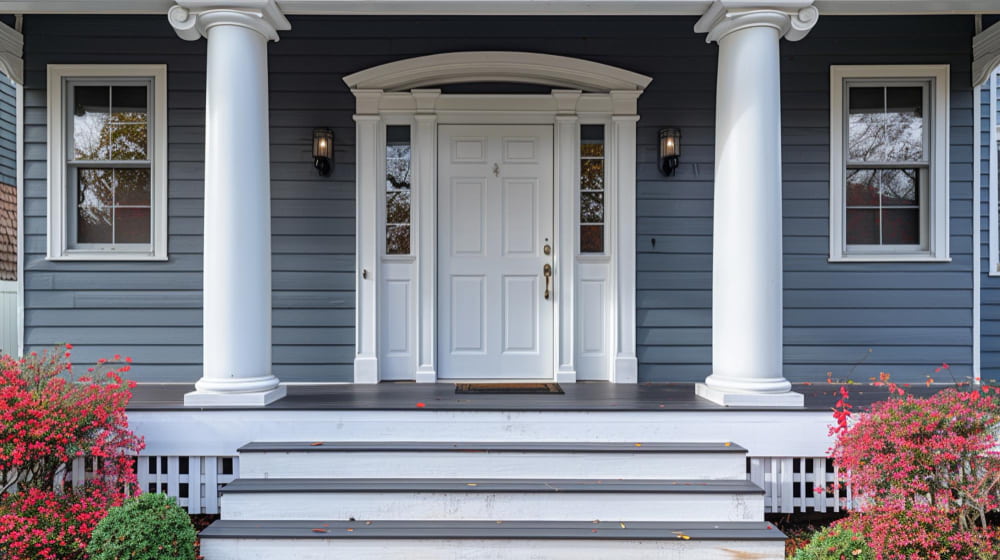 The door of the house.